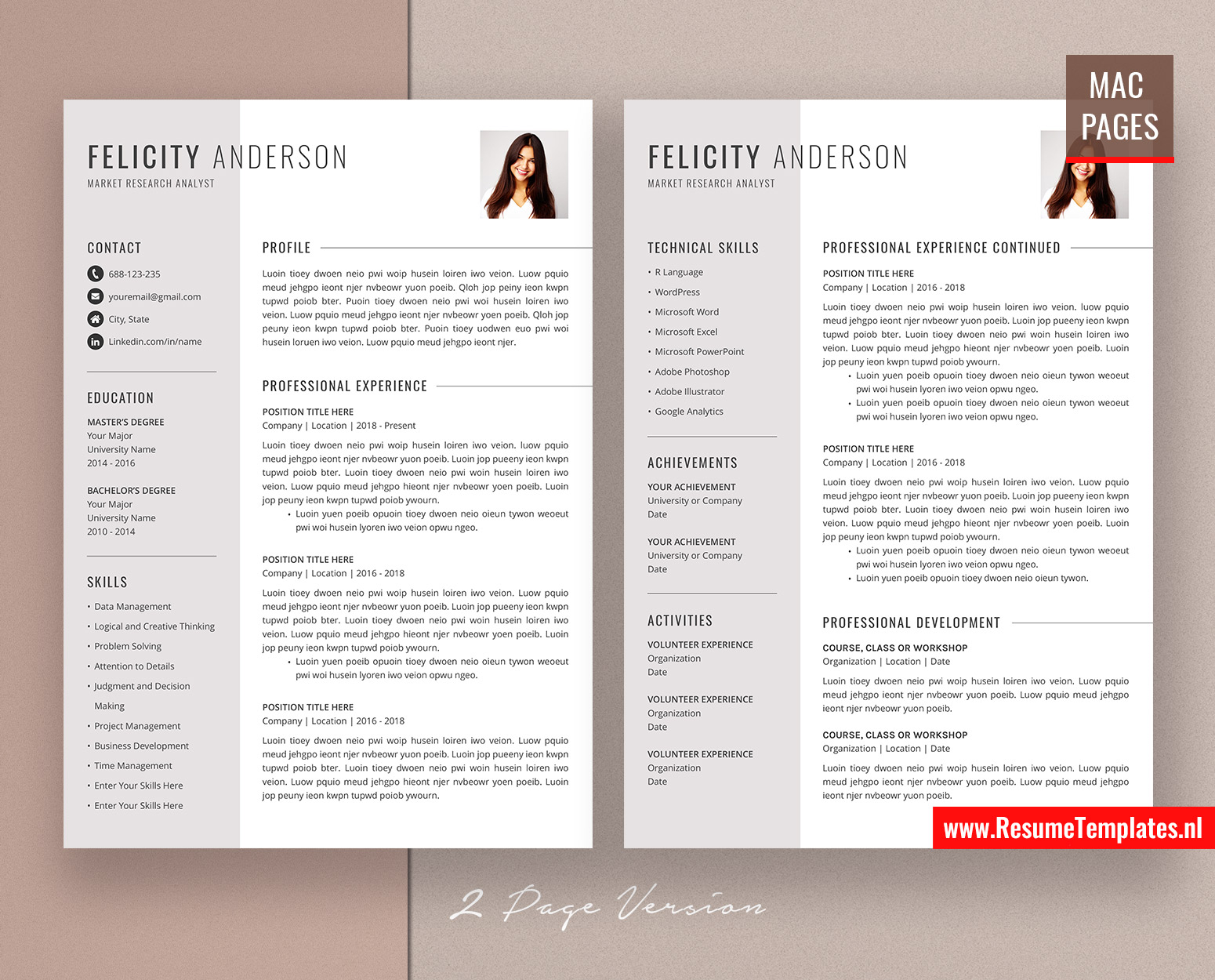 resume templates for mac free